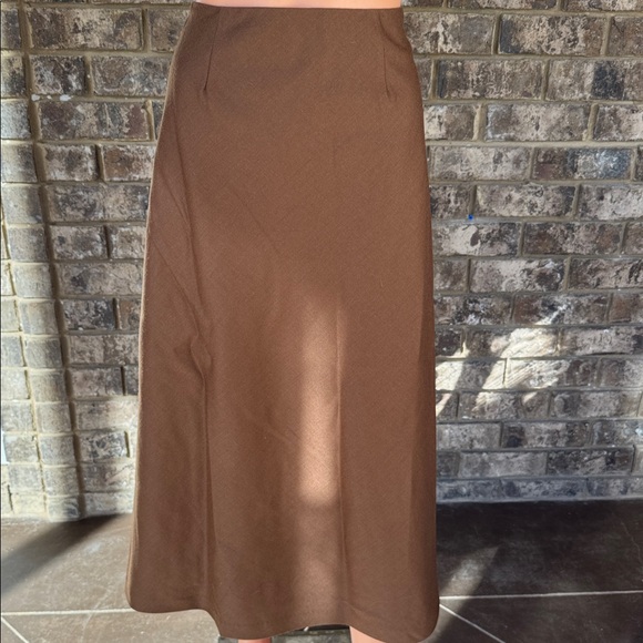 Chadwicks Dresses & Skirts - Chadwicks Brown Wool Blend Midi Skirt High Waist Size 8P